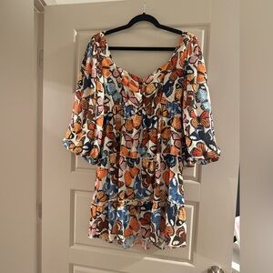 Show Me Your MuMu Butterfly Print Mini Dress